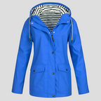 Women's Insulated Hooded Rain Jacket – Windproof Water-Resistant Coat