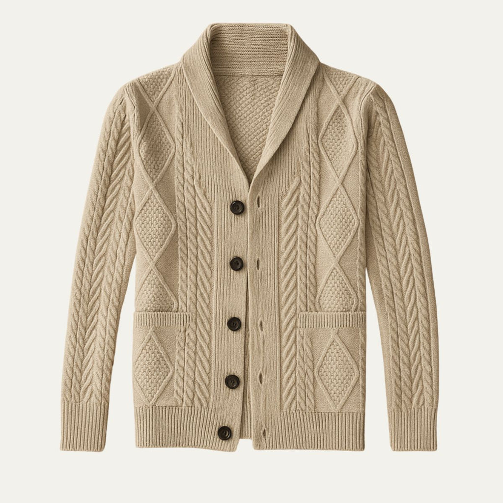 Men's Soft Knit Button Cardigan – Relaxed Smart Casual Sweater with Pockets