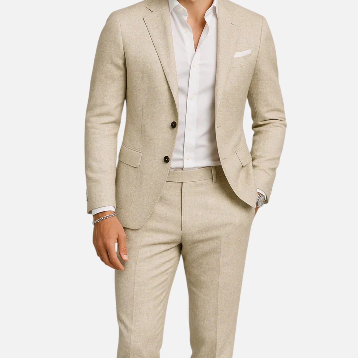 Men's Relaxed Linen Suit – Breathable Two-Piece Summer Set