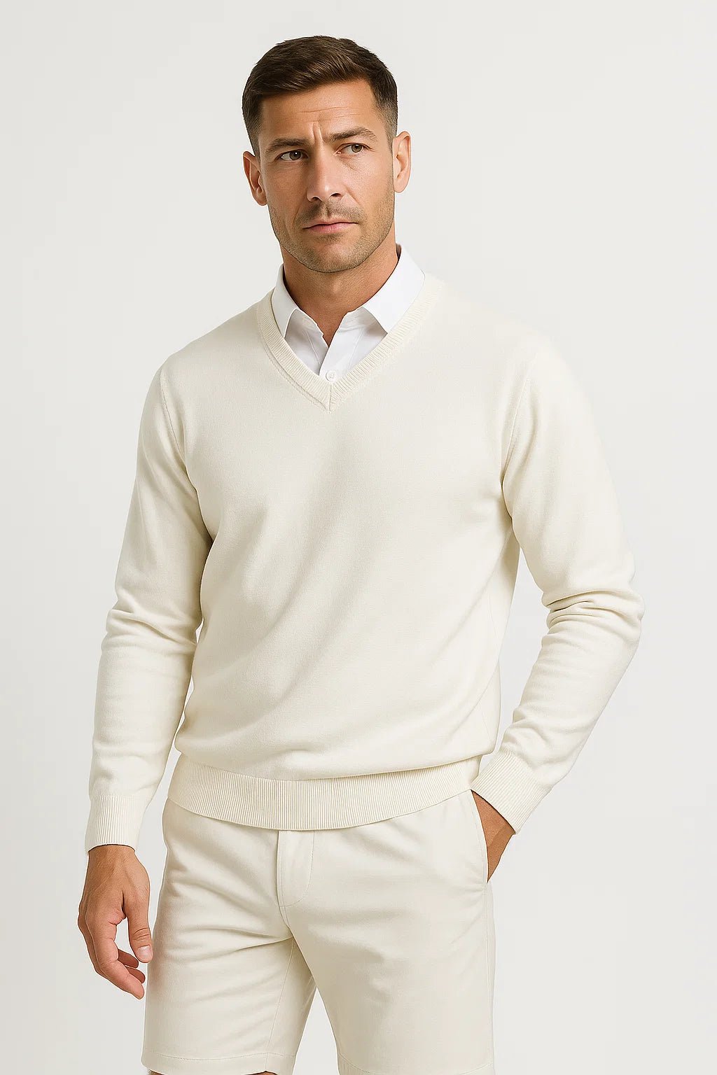 Rowan | Men Slim Fit V Neck Knit Sweater