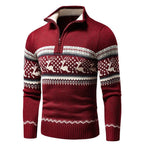 Theo | Men Fair Isle Quarter Zip Christmas Sweater