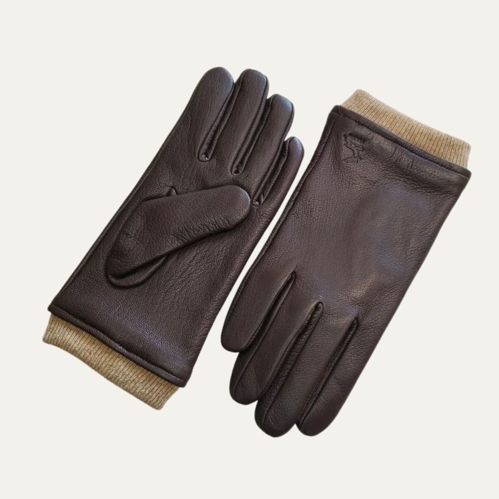 Men's Wool Lined Driving Gloves – Faux Leather Winter Gloves