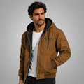 Men's Fleece Lined Hooded Winter Jacket – Full Zip Warm Outerwear