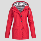 Women's Insulated Hooded Rain Jacket – Windproof Water-Resistant Coat