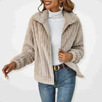 Liora | Women Fluffy Teddy Zip Front Cardigan