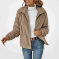 Liora | Women Fluffy Teddy Zip Front Cardigan