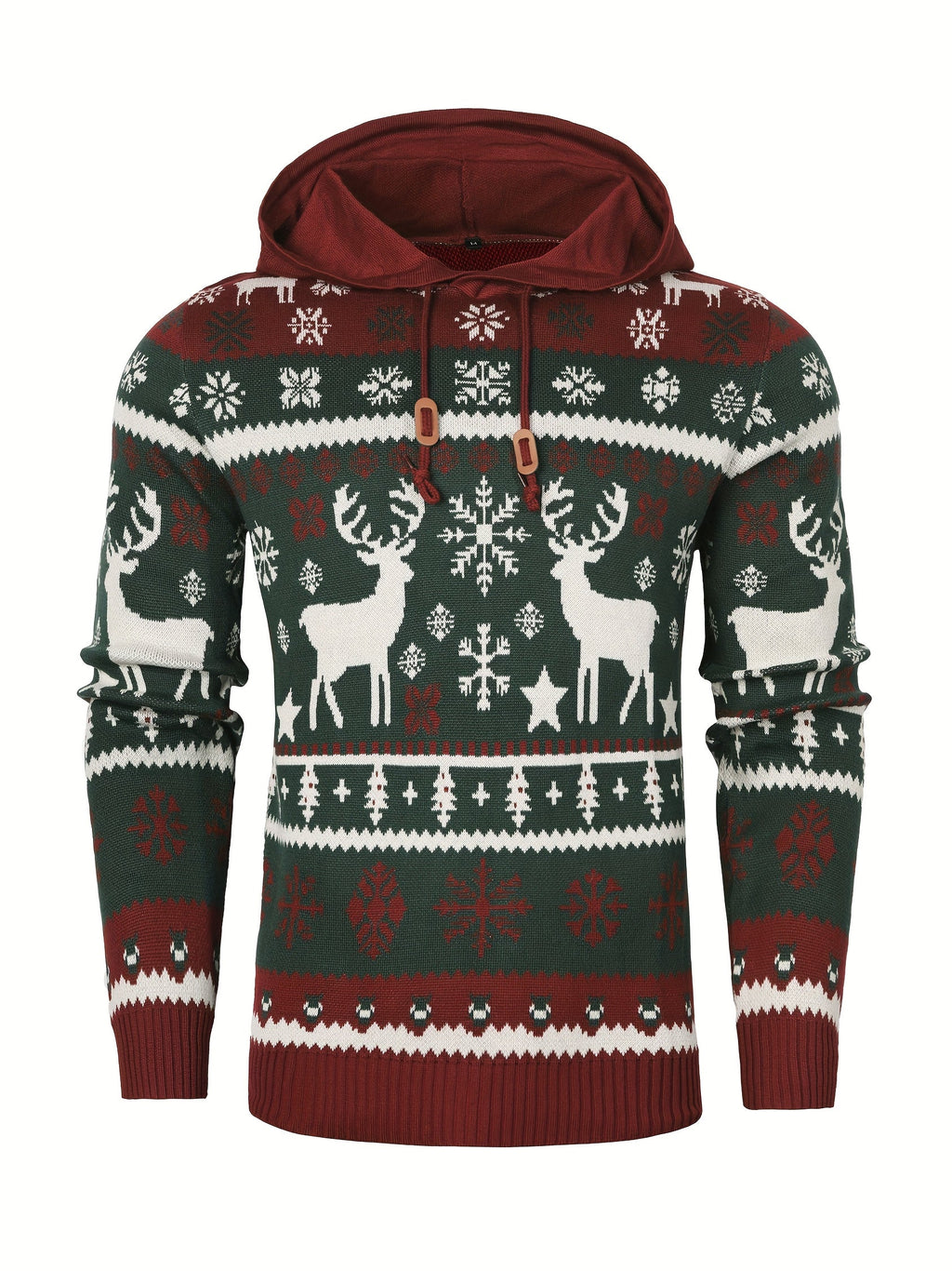 Baxter | Unisex Hooded Reindeer Christmas Knit Sweater
