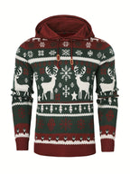 Baxter | Unisex Hooded Reindeer Christmas Knit Sweater