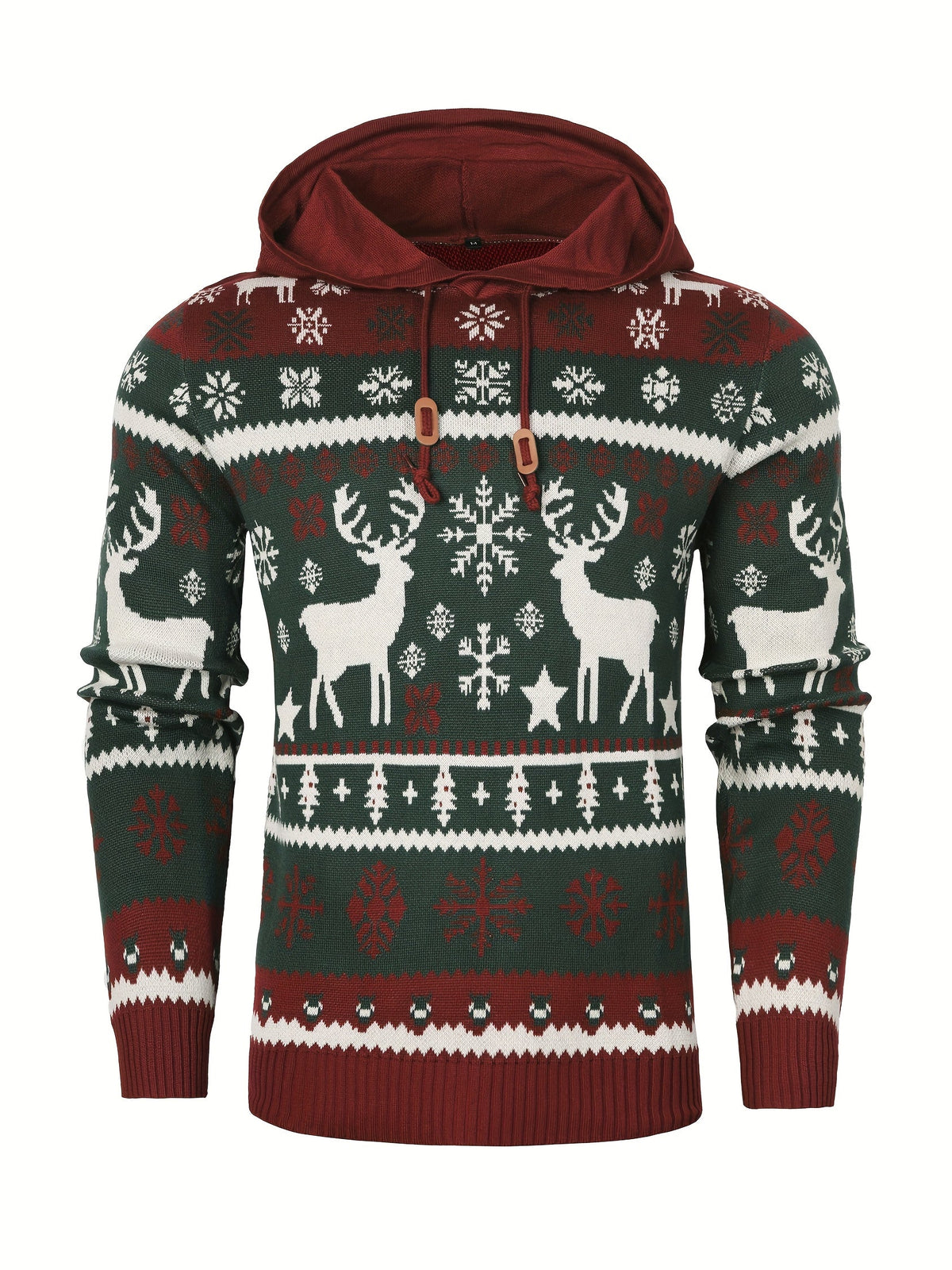 Baxter | Unisex Hooded Reindeer Christmas Knit Sweater