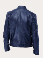 Marcus | Men Stand Collar Faux Leather Moto Jacket