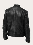Marcus | Men Stand Collar Faux Leather Moto Jacket