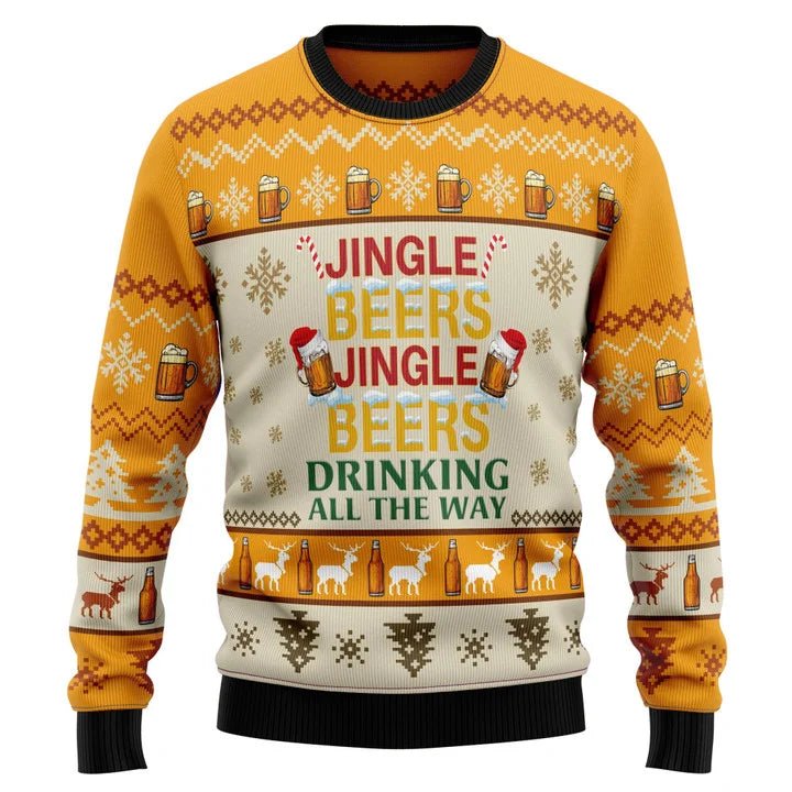 Felix | Unisex Beer Print Ugly Christmas Sweater