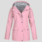 Women's Insulated Hooded Rain Jacket – Windproof Water-Resistant Coat