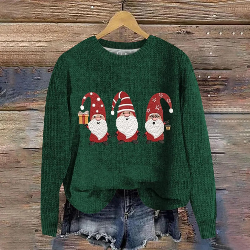 Daisy | Women Santa Graphic Christmas Knit Sweater