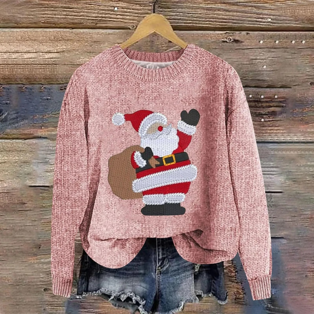 Daisy | Women Santa Graphic Christmas Knit Sweater