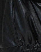 Women's Oversized Bomber Jacket – Leather-Look Boxy Fit