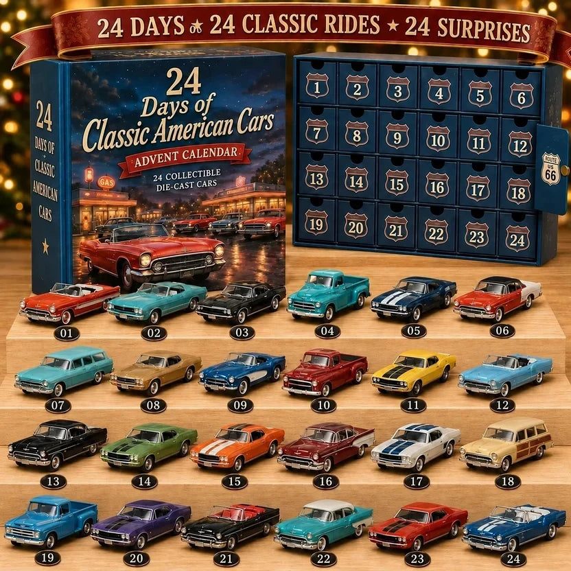Dean | Classic Car Christmas Advent Calendar with 24 Retro Mini Vehicles