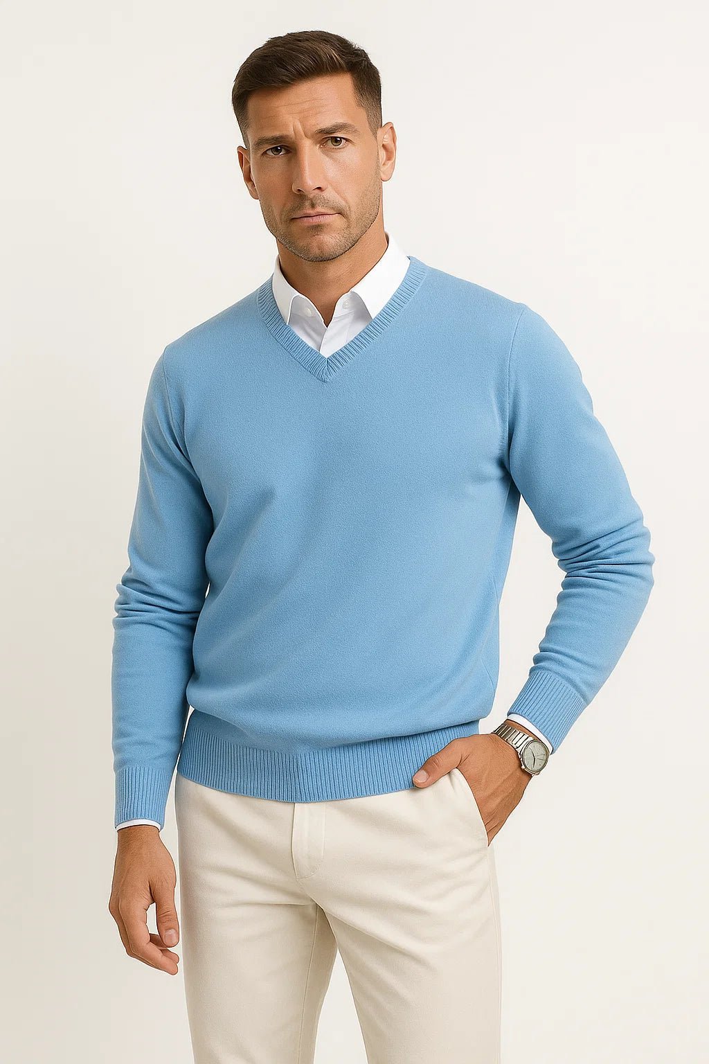 Rowan | Men Slim Fit V Neck Knit Sweater