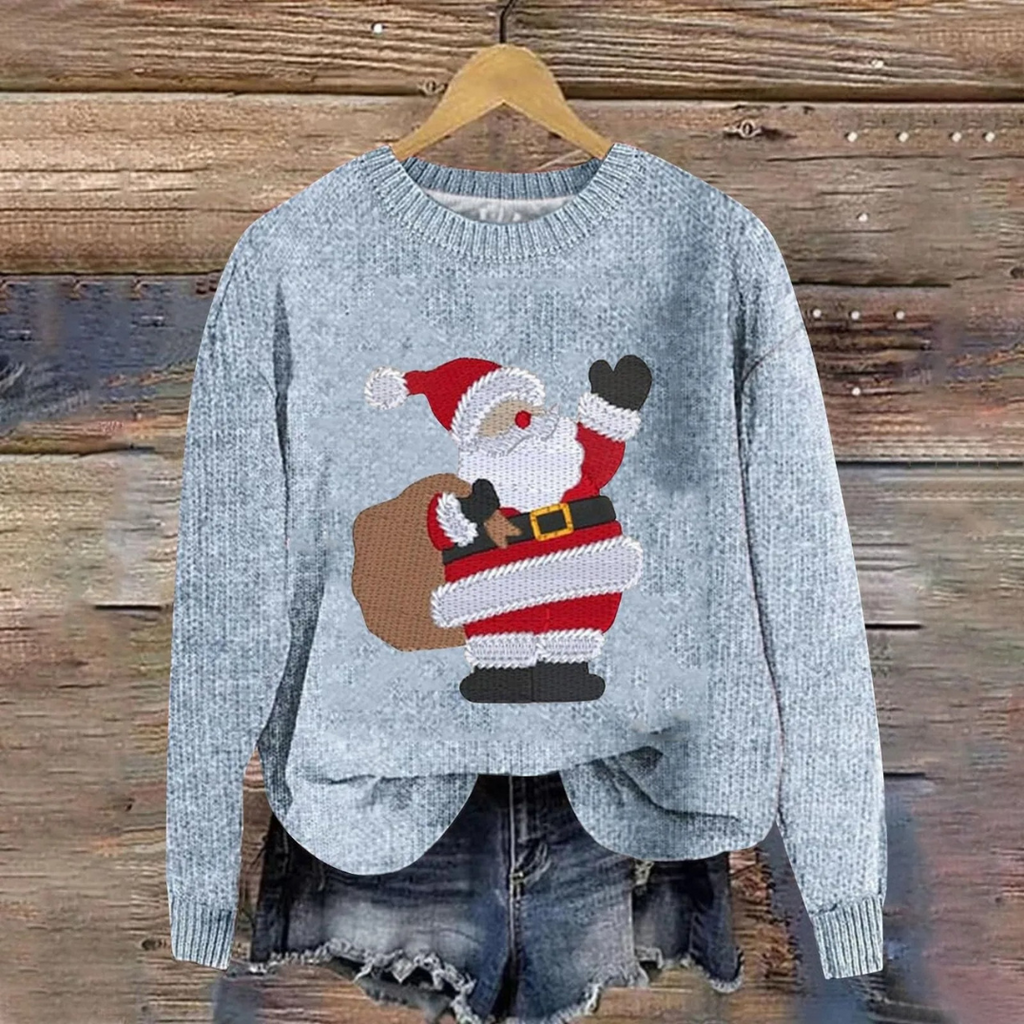 Daisy | Women Santa Graphic Christmas Knit Sweater
