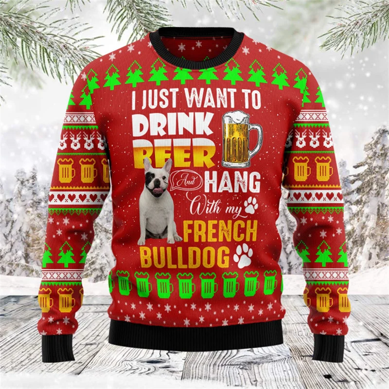 Felix | Unisex Beer Print Ugly Christmas Sweater