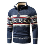 Theo | Men Fair Isle Quarter Zip Christmas Sweater