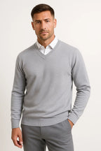 Rowan | Men Slim Fit V Neck Knit Sweater