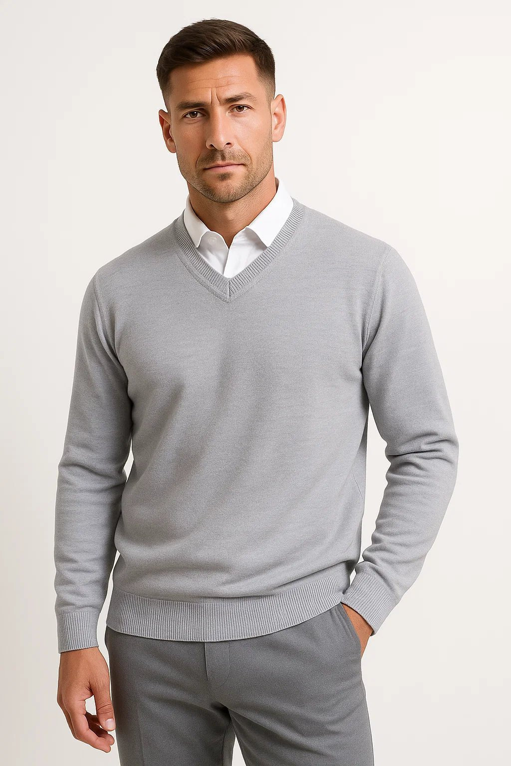 Rowan | Men Slim Fit V Neck Knit Sweater