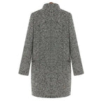Women's Long V-Neck Coat – Single Button Elegant Winter Overcoat