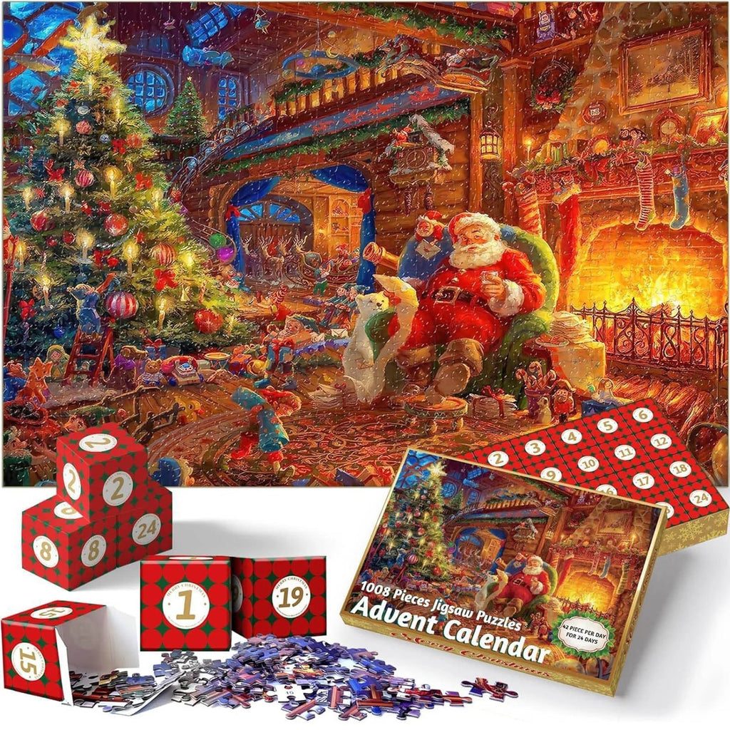 Nora | Jigsaw Puzzle Christmas Advent Calendar with 24 Daily Puzzle Boxes