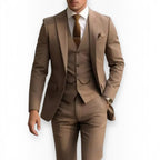 Men's Slim Fit Three-Piece Suit – Jacket, Vest and Trousers Set for Weddings and Events
