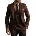 Men's Slim Fit Three-Piece Suit – Jacket, Vest and Trousers Set for Weddings and Events