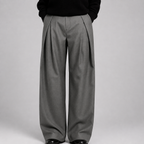 Men's Pleated Wide Leg Trousers – High Waist Tailored Dress Pants