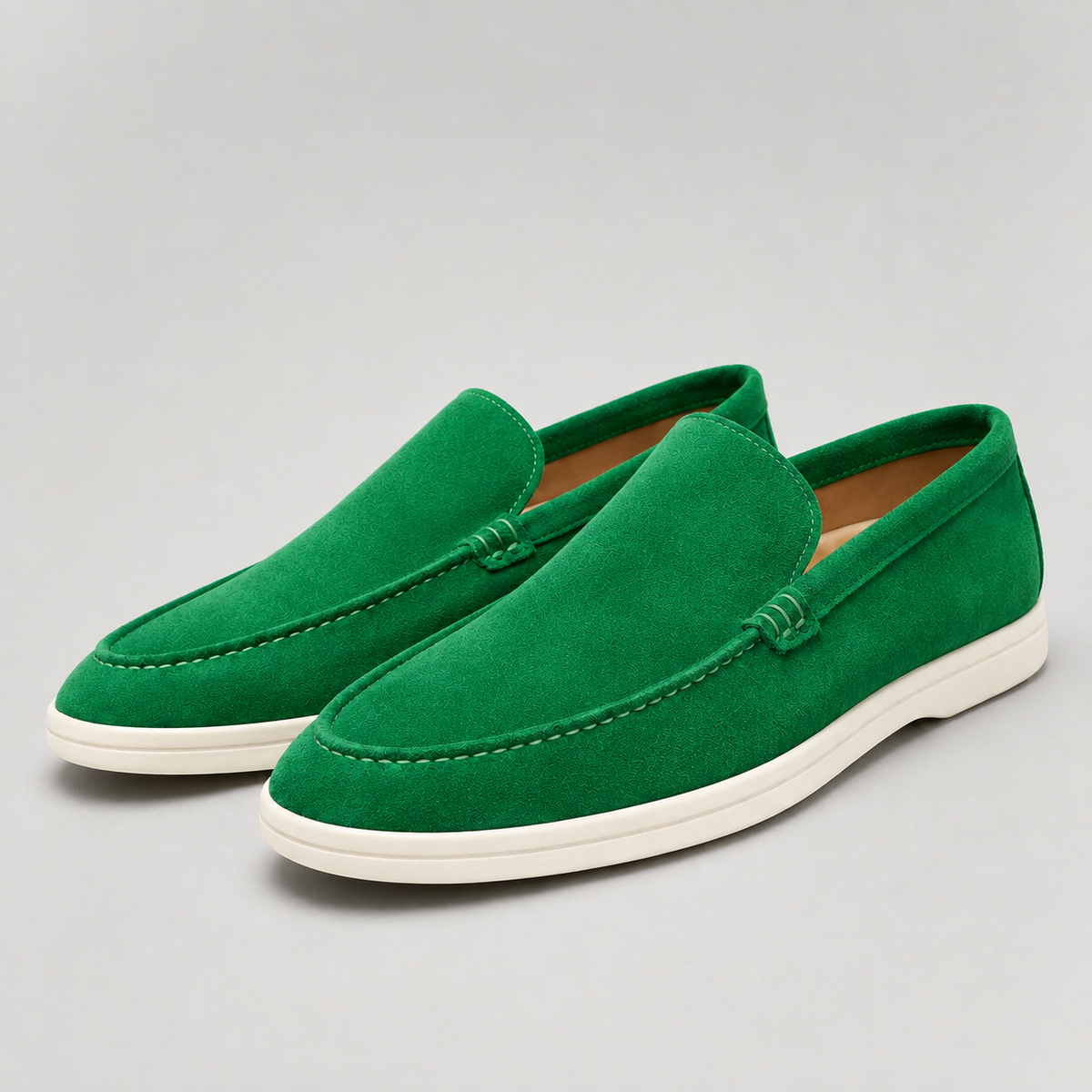 Men's Suede-Look Slip-On Loafers – Lightweight Cushioned Casual Shoes