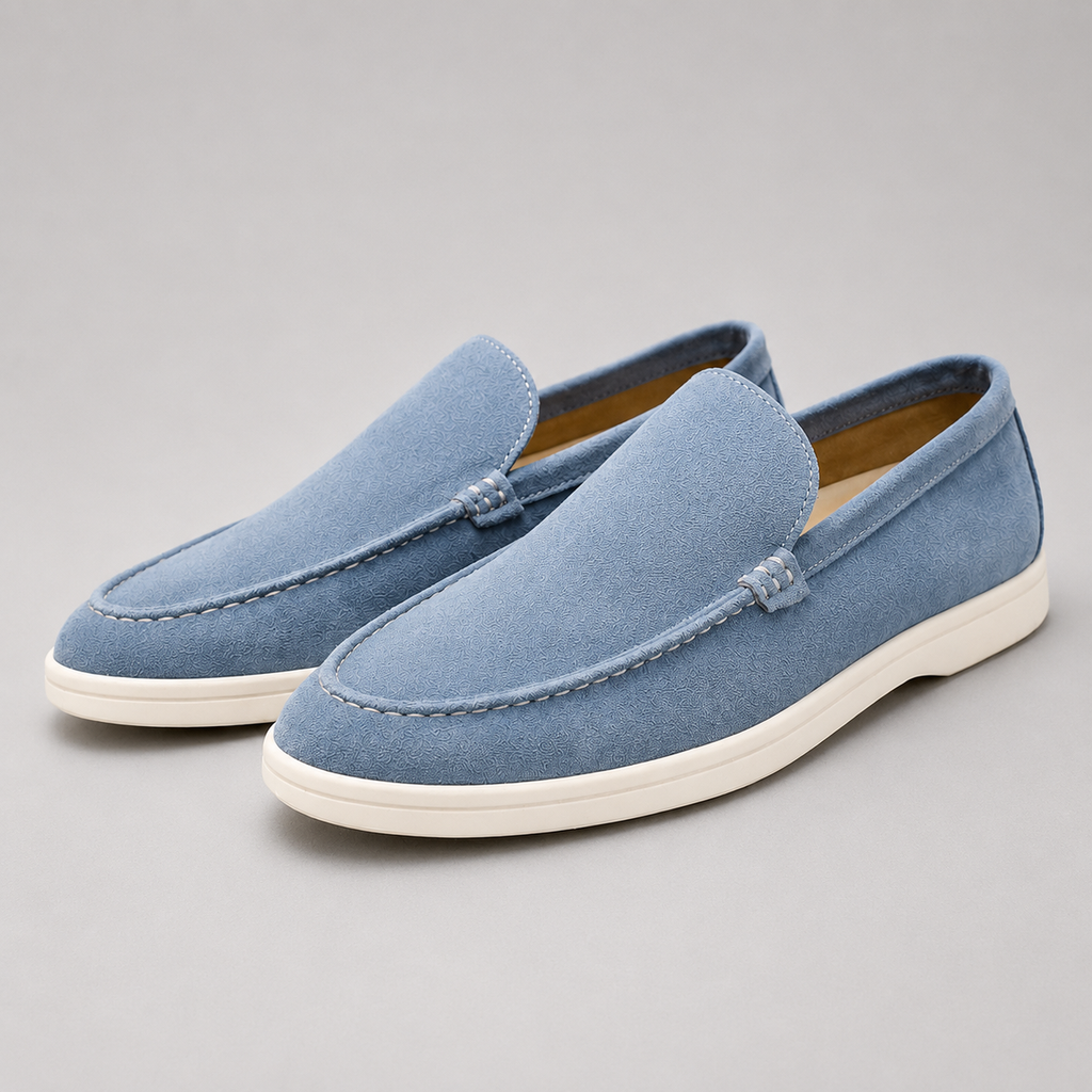 Men's Suede-Look Slip-On Loafers – Lightweight Cushioned Casual Shoes