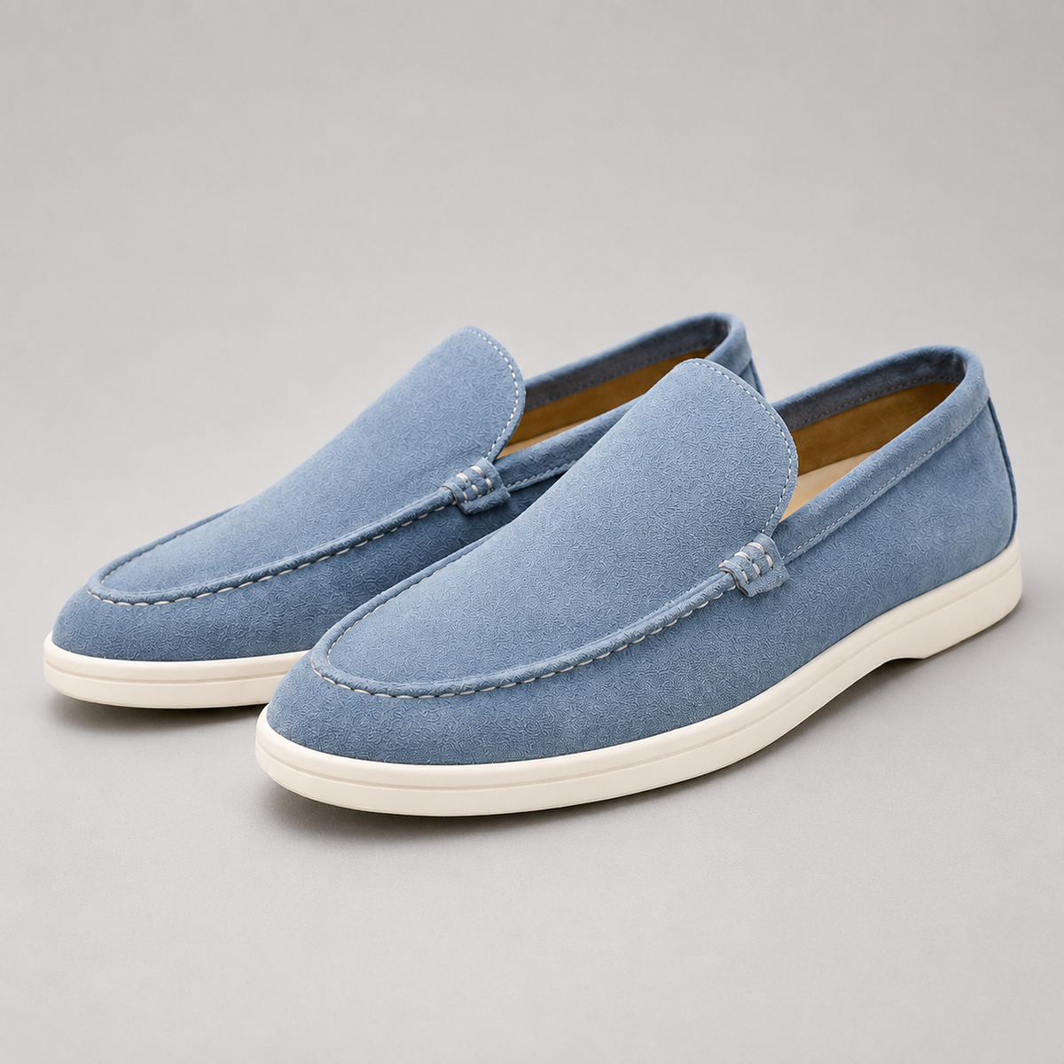 Men's Suede-Look Slip-On Loafers – Lightweight Cushioned Casual Shoes