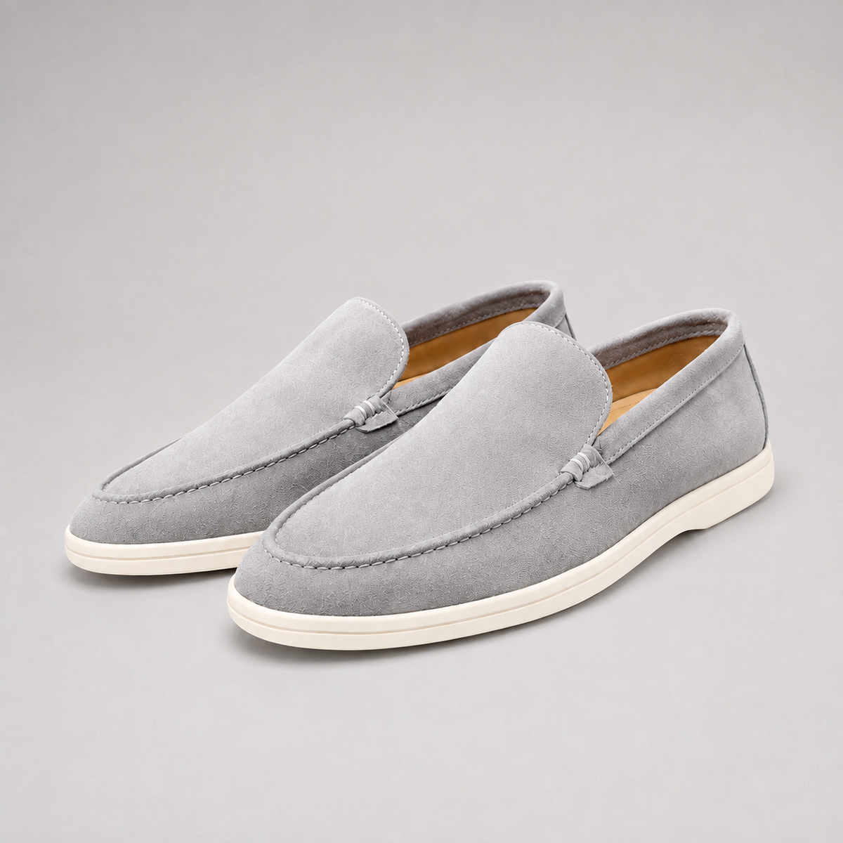 Men's Suede-Look Slip-On Loafers – Lightweight Cushioned Casual Shoes