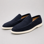 Men's Suede-Look Slip-On Loafers – Lightweight Cushioned Casual Shoes