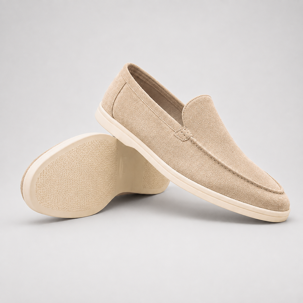 Men's Suede-Look Slip-On Loafers – Lightweight Cushioned Casual Shoes