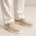 Men's Suede-Look Slip-On Loafers – Lightweight Cushioned Casual Shoes