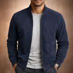 Men's Suede-Look Bomber Jacket – Lightweight Smart Casual Layer