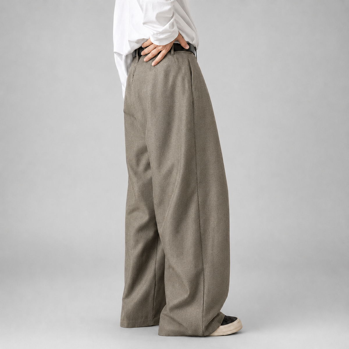 Men's Pleated Wide Leg Trousers – High Waist Tailored Dress Pants