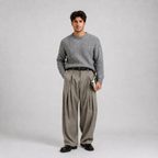 Men's Pleated Wide Leg Trousers – High Waist Tailored Dress Pants