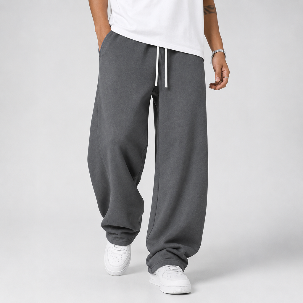 Men's Drawstring Jogger Pants – Thick Knit Relaxed Fit Sweatpants