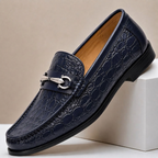 Lucian | Men Croc Texture Horsebit Loafers