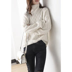 Women's Textured Knit Turtleneck Sweater – Soft Fall Pullover
