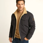 Men's Fleece Lined Button Coat – Warm Winter Jacket with Fleece Collar