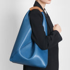 Women's Slouchy Hobo Bag – Rattan Top Handle Everyday Handbag