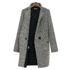 Women's Long V-Neck Coat – Single Button Elegant Winter Overcoat