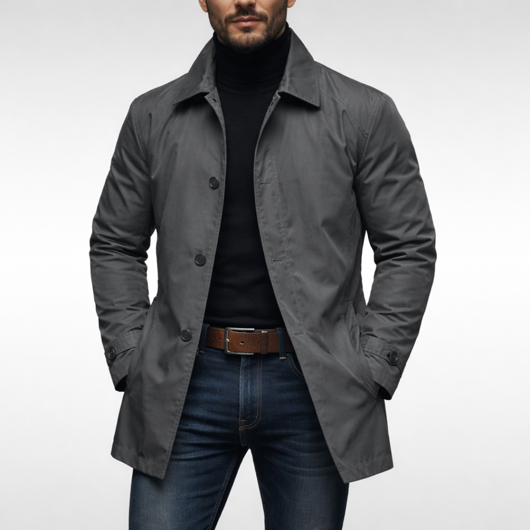 Grant | Men Quilted Lining Button Front Car Coat