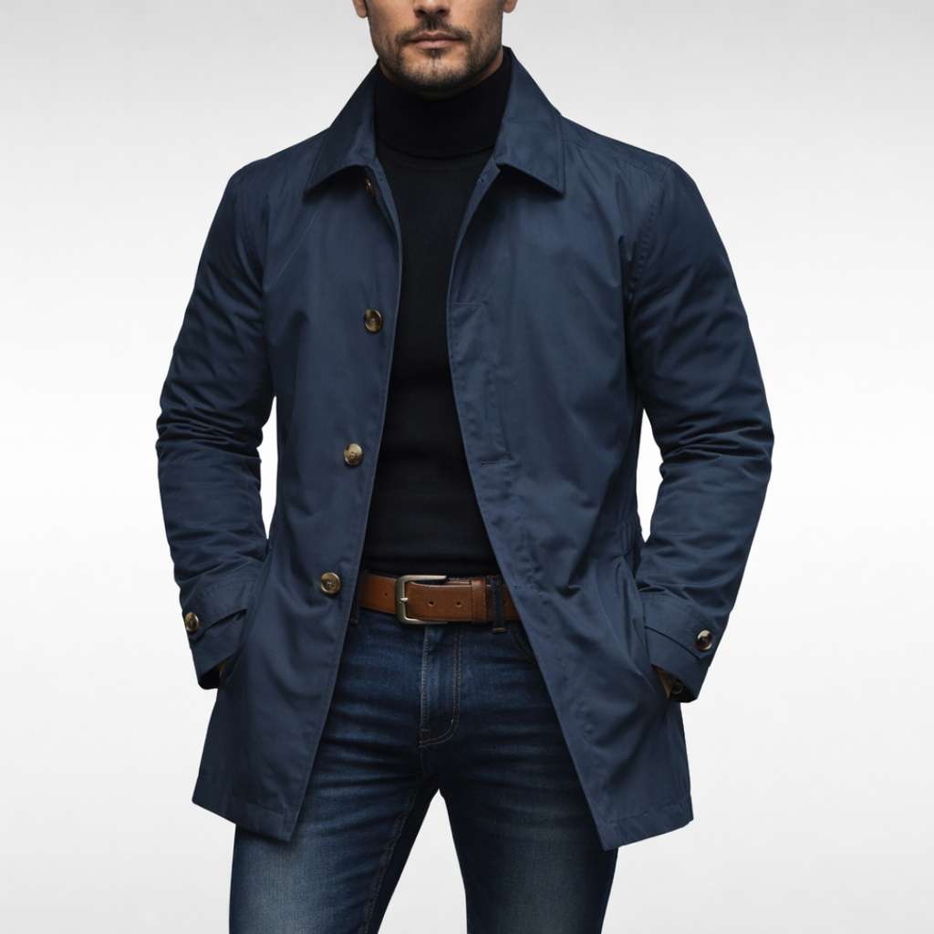 Grant | Men Quilted Lining Button Front Car Coat
